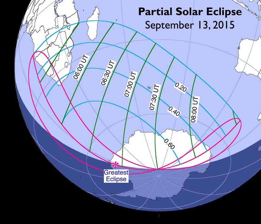 Path of September 2015's partial solar eclipse