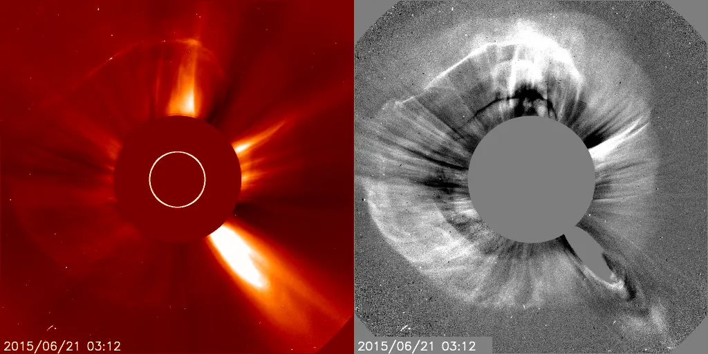 coronal mass ejection caught by coronagraphs