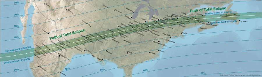 April 2024 Total Solar Eclipse North America Path