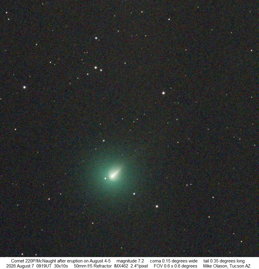 Comet 220P/McNaught after eruption