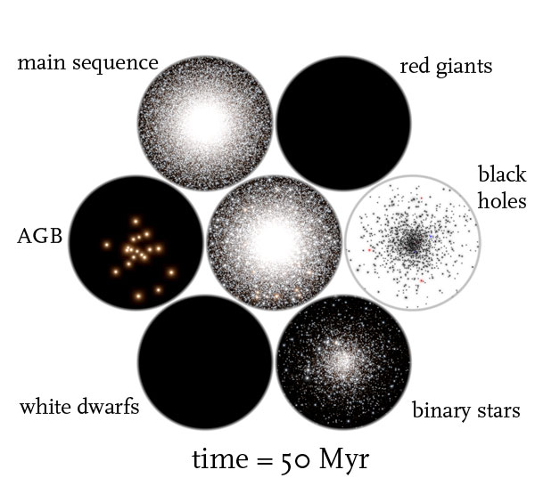 globular cluster time = 50 Myr