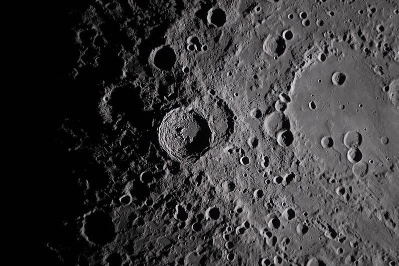 Shadowed Vavilov Crater on the lunar farside