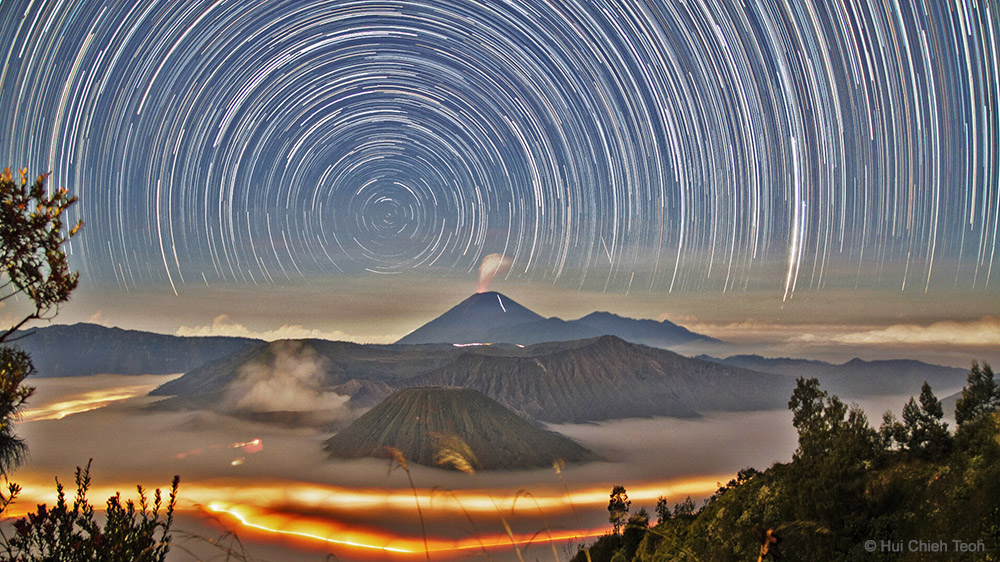 Star Trails Over Bromo by Hui Chieh Teoh