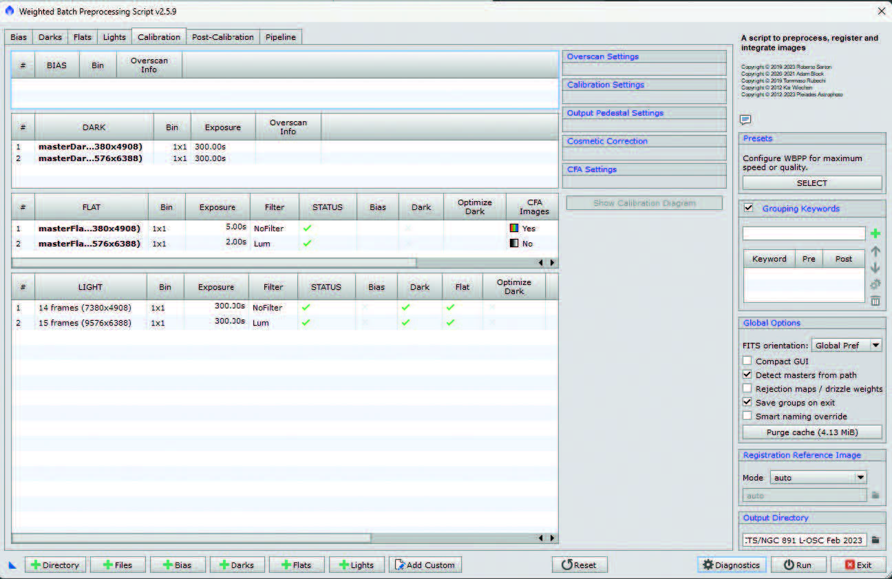 Weighted Batch Preprocessing script Astrophotography | Sky & Telescope