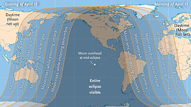 Where to see April 15th's total lunar eclipse