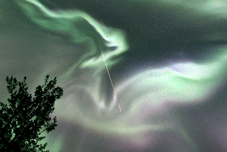 Perseid and aurora