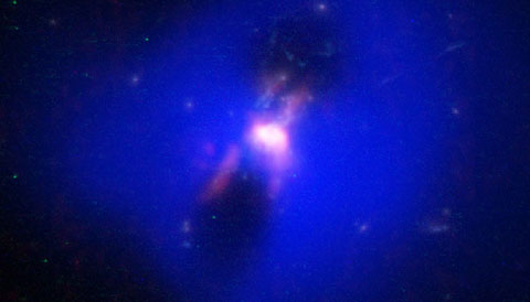 Phoenix galaxy's bubbles and filaments