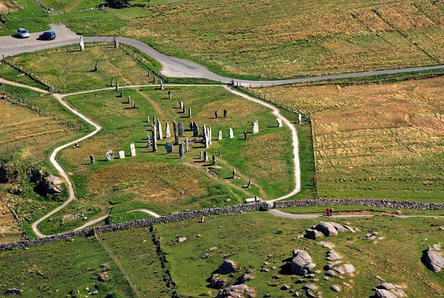 Overhead view of Calanais stones