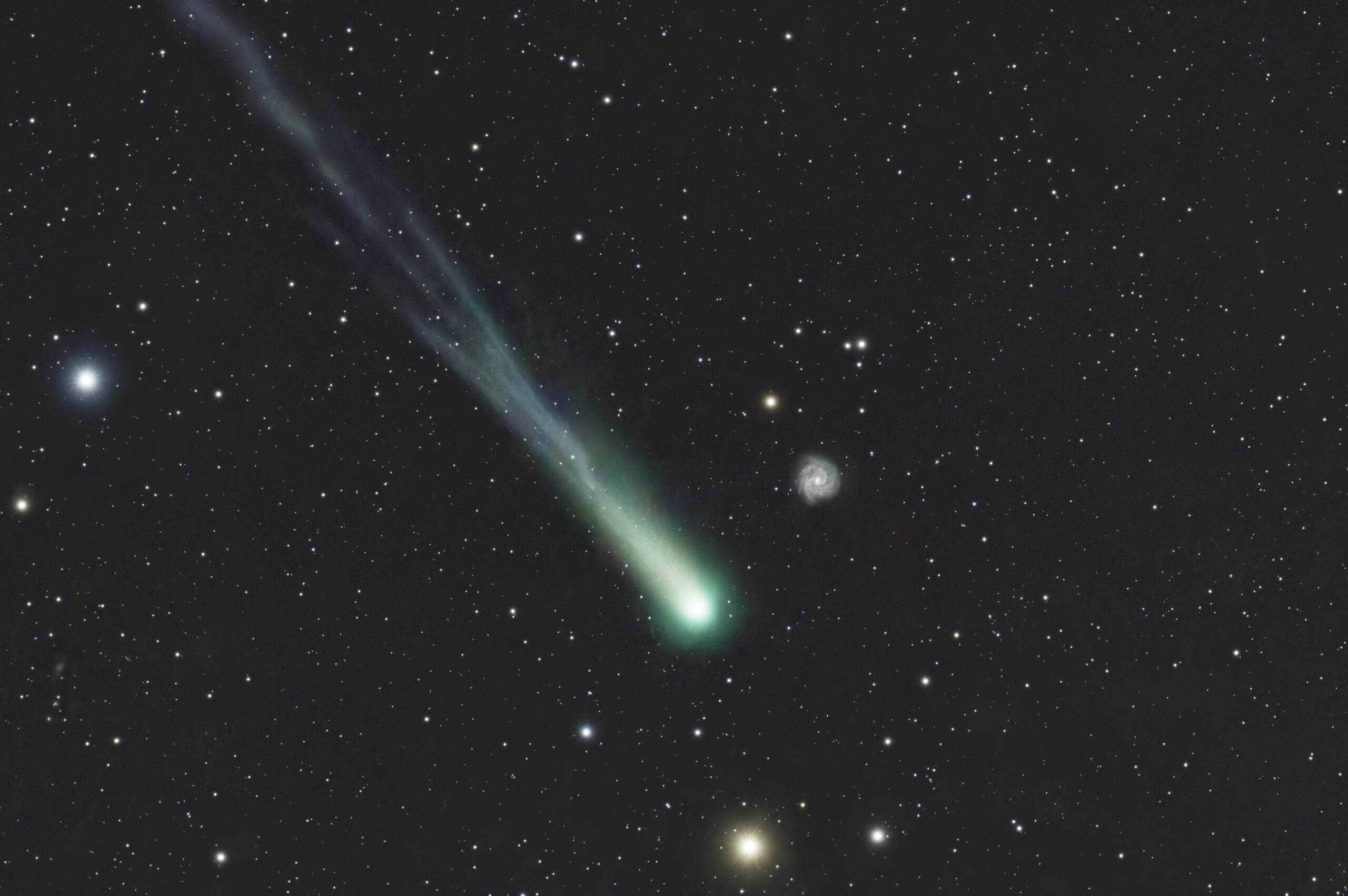 Comet Lemmon with NGC 3184  