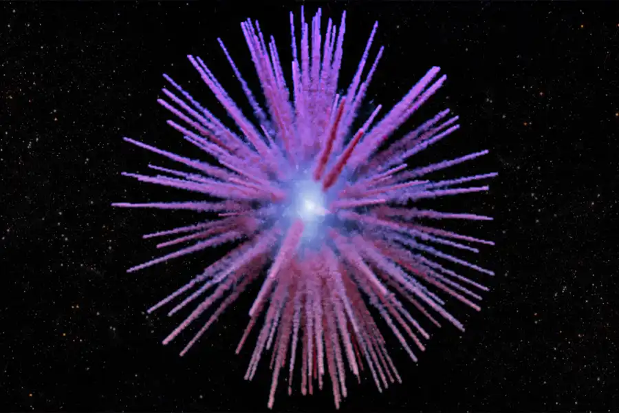 Artist's concept of the filaments of supernova remnant Pa 30