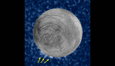 Erupted plumes on Europa?
