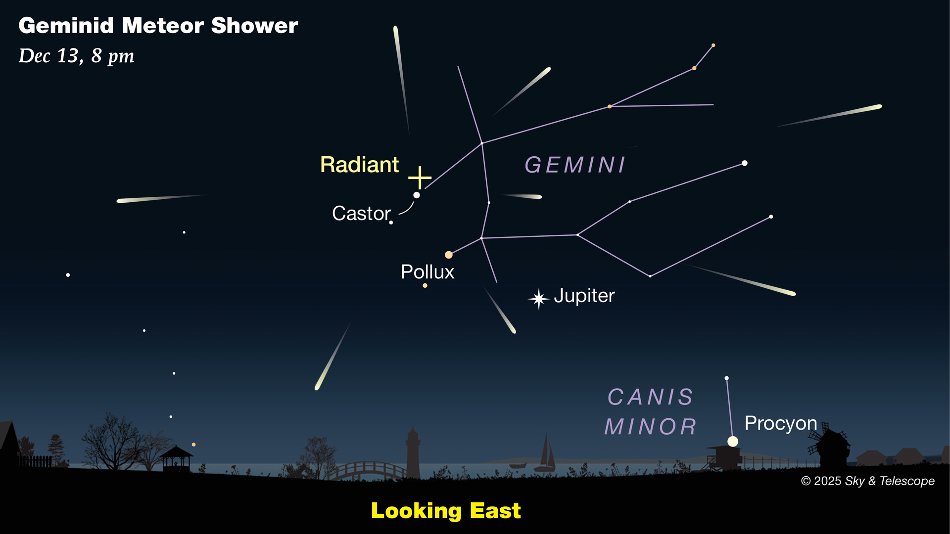 Geminis meteor shower finder chart