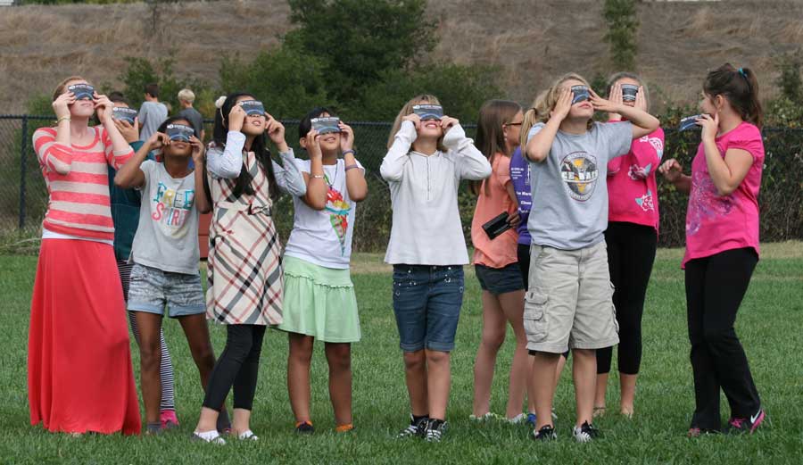 Viewing an eclipse with safe eye protection