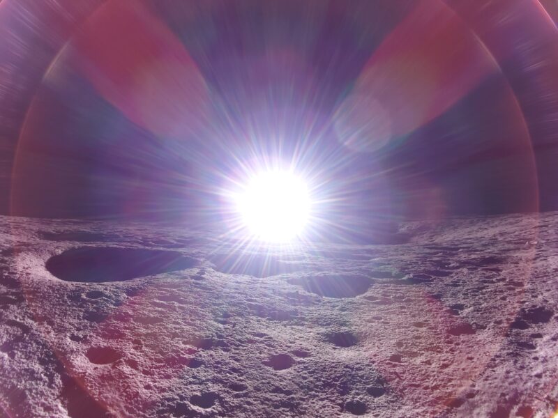 Lunar sunrise from Blue Ghost
