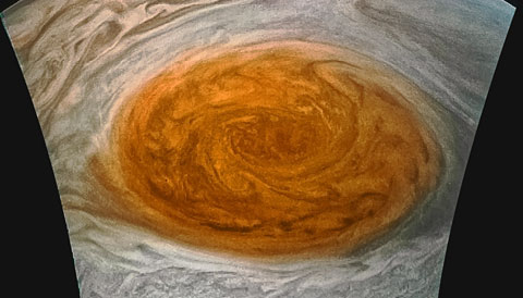 Jupiter's Great Red Spot in enhanced color