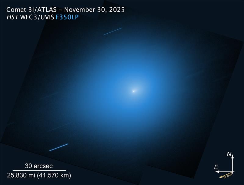 Outra imagem do Hubble do Cometa 3I/ATLAS