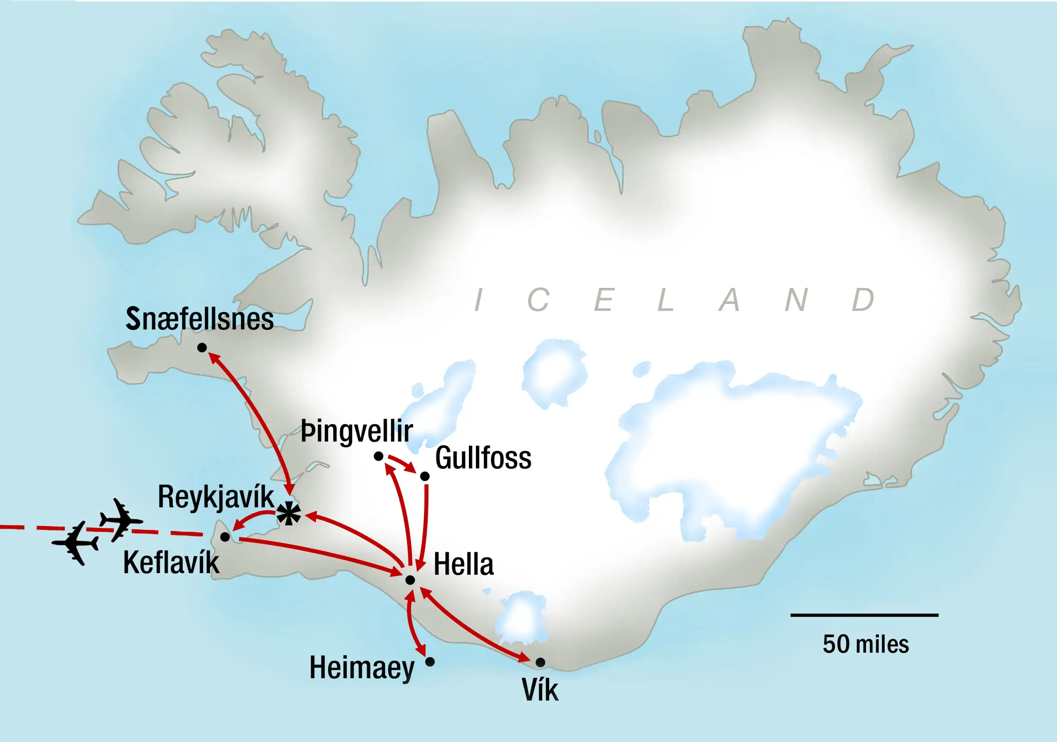 Iceland tour map 2026