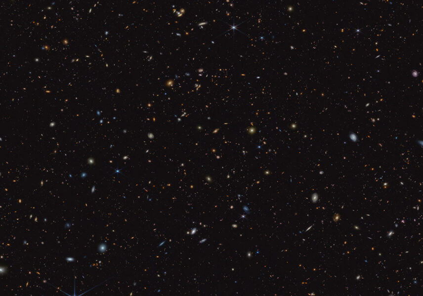Galaxies spot a black field