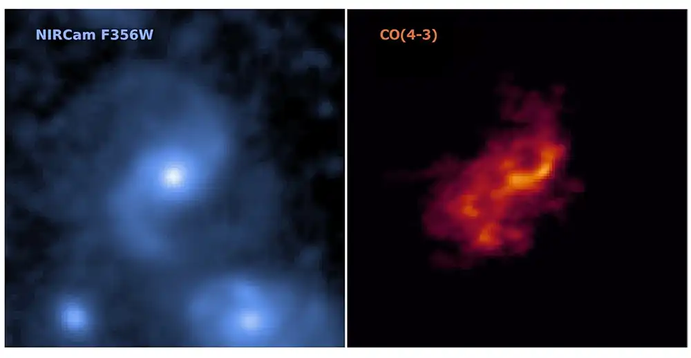 Galaxy imaged at different wavelengths