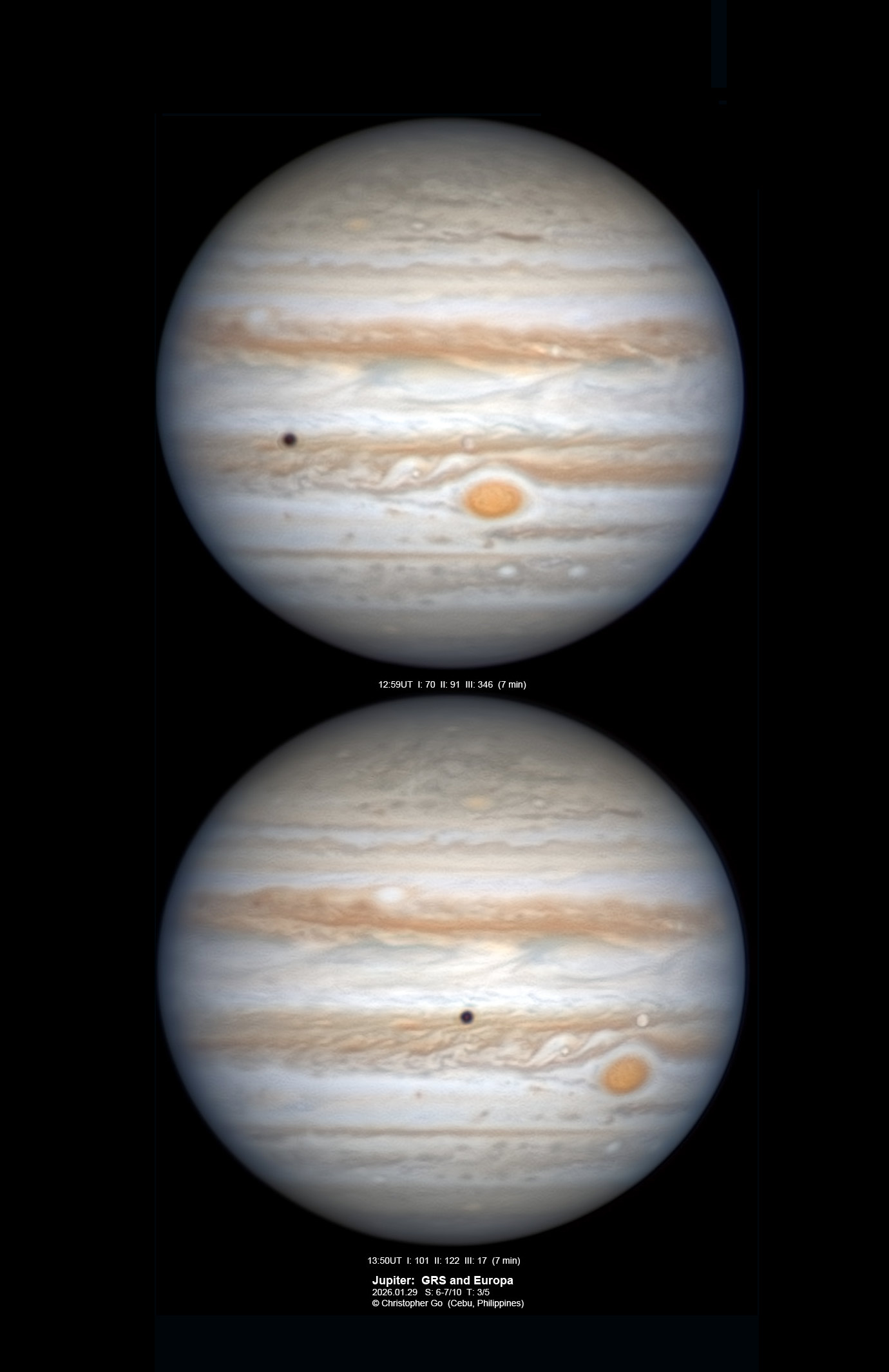 Jupiter with Great Red Spot, Jan. 29, 2026