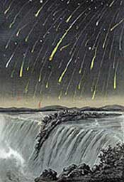 Leonid meteor storm painting