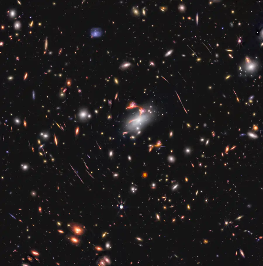JWST image of galaxy cluster that lensed Supernova Athena