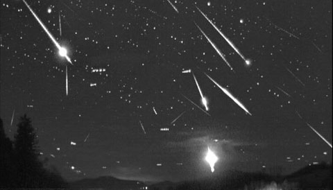 Taurid fireballs, composite image, November 3-4, 2015
