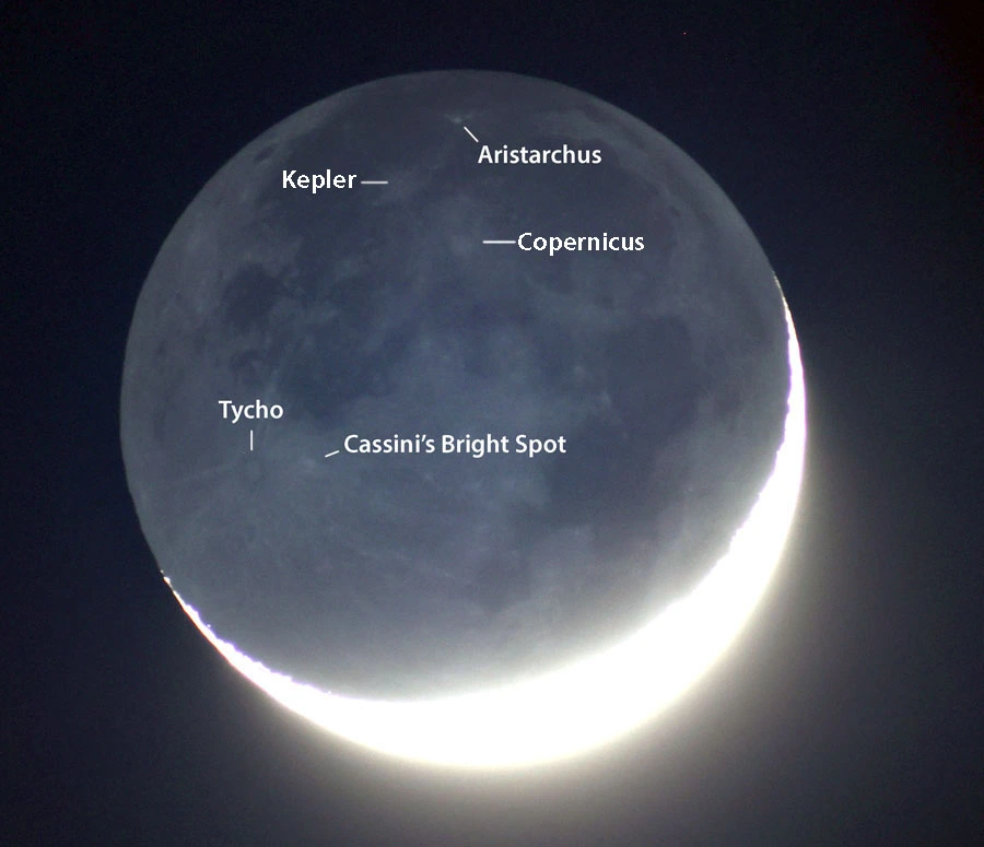 Cassini's Bright Spot in earthshine