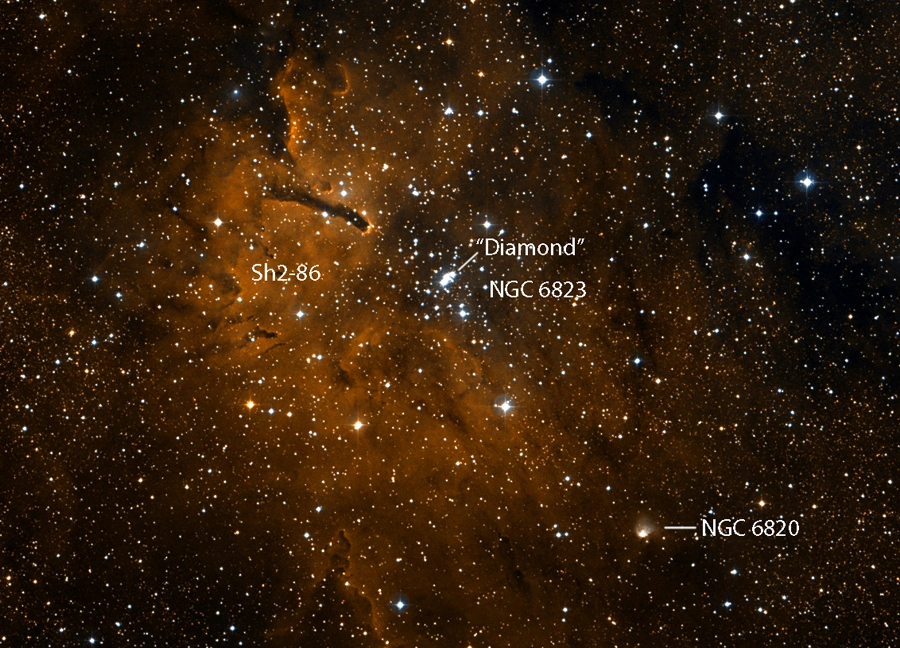 Triple treat NGC 6823, 6820 and Sh2-86