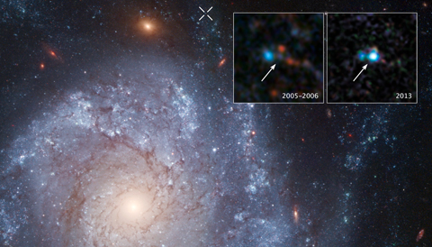 supernovae 2012Z in spiral galaxy