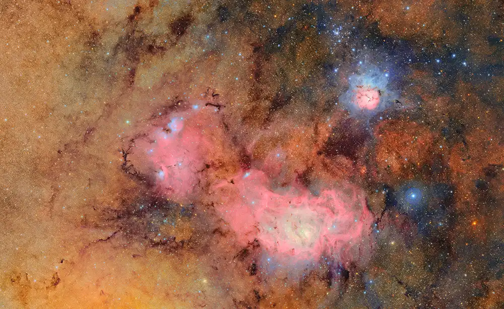 Trifid and Lagoon nebulas