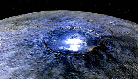 Occator bright spot in false color