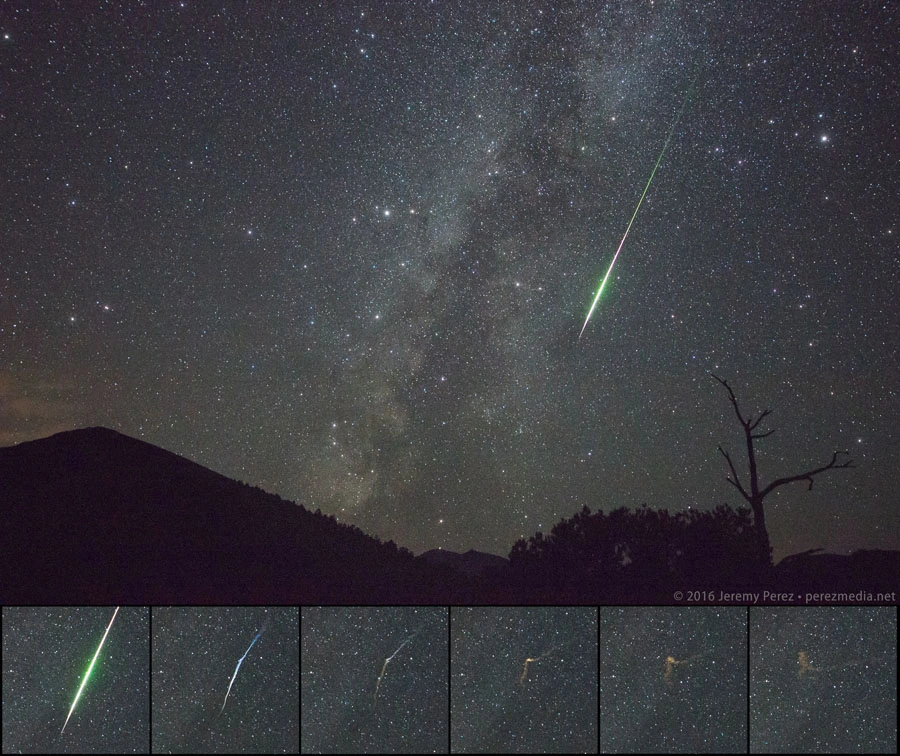 Perseid fireball with persistent train