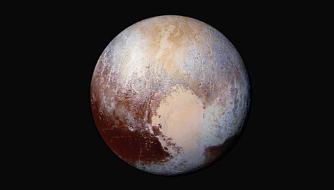 Pluto in false color