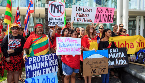 Protestors at IAU