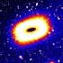 False-color image of rare rectangular galaxy