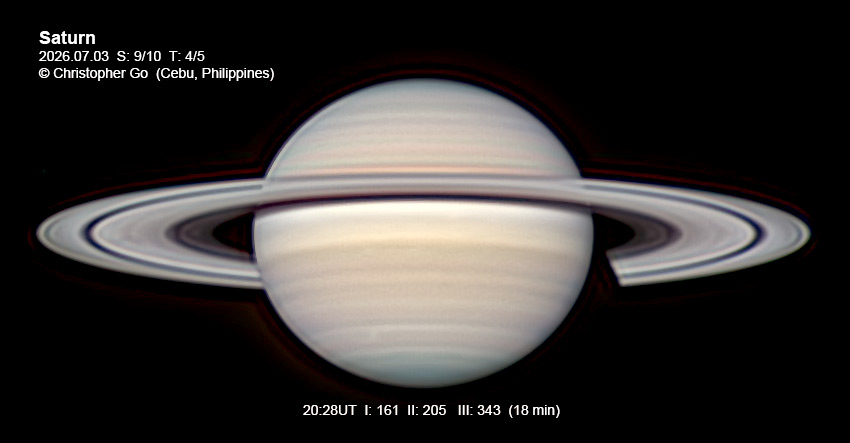 Saturn on July 3, 2026. Christopher Go image.