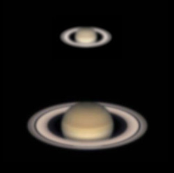 Two views of Saturn