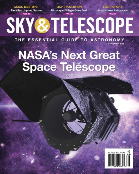 The cover of the September 2026 issue featuring NASA's Nancy Grace Roman Space Telescope on a purple and white background.
