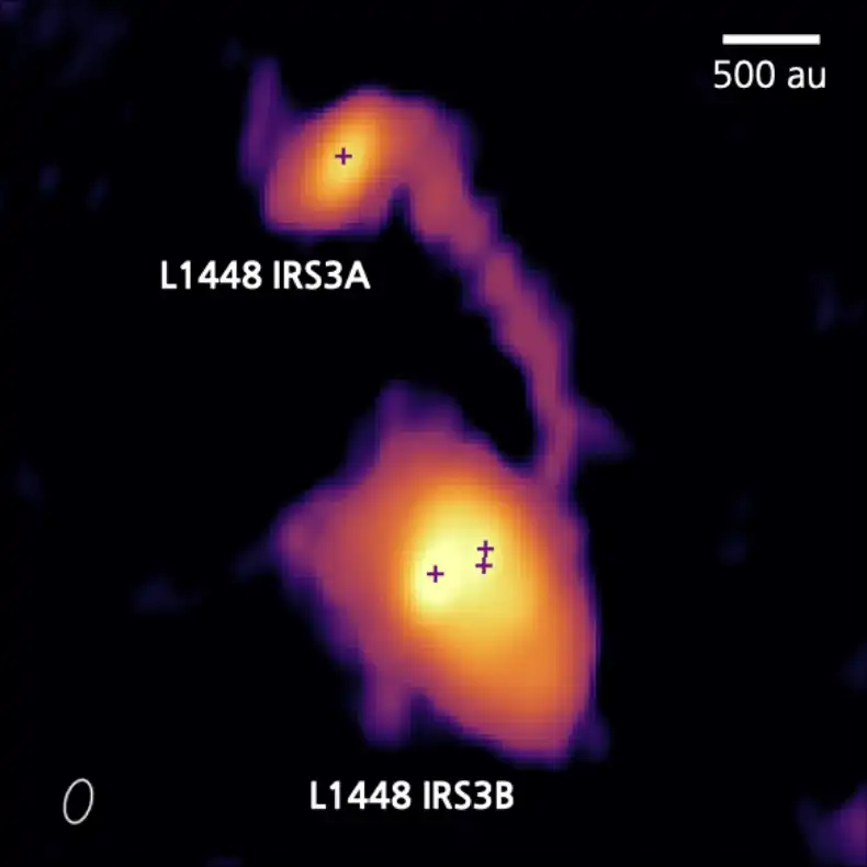 Bridge of gas between two stars
