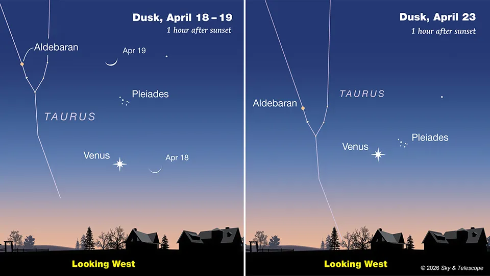 Venus Pleiades April 18-19-23