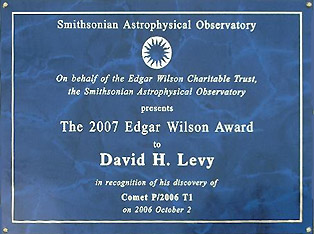 Edgar Wilson Award plaque