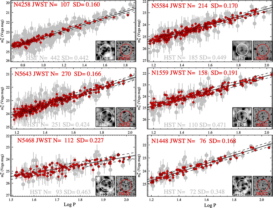 Cepheid variable stars' period-magnitude relation