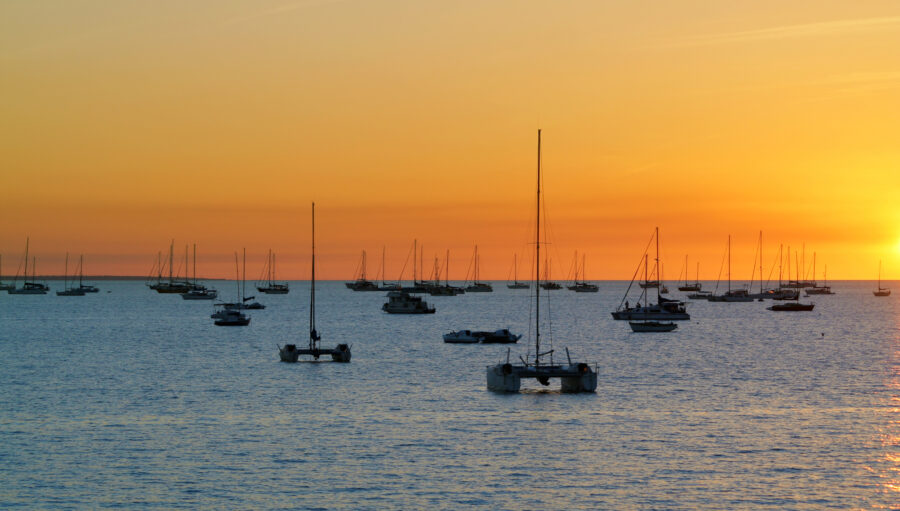 Catamarans at sunset in Darwin