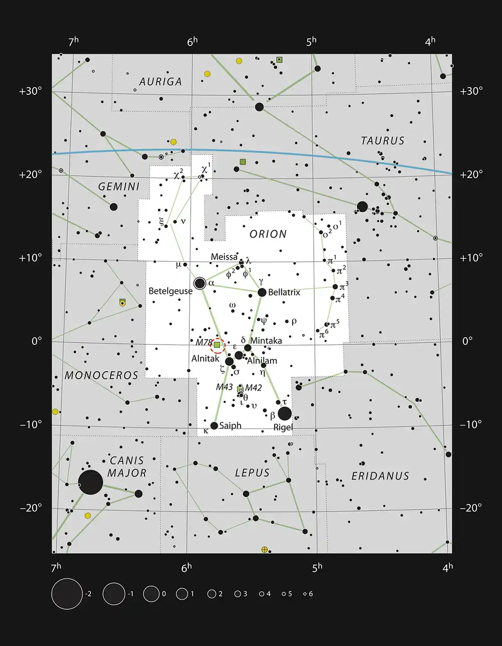 Star map showing the protostar's location