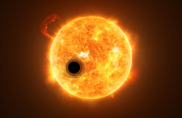 Dark silhouette in front of star