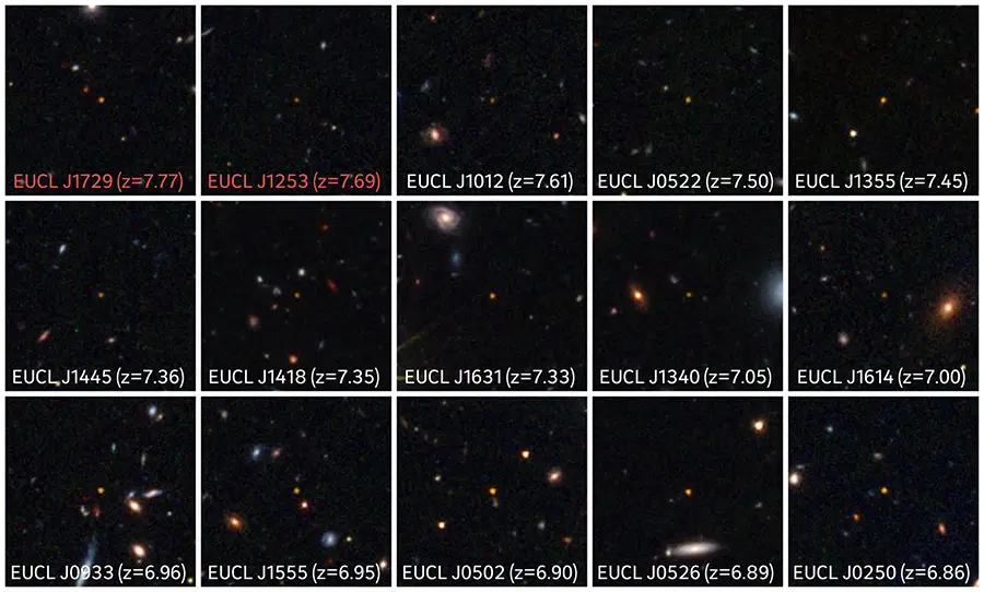 Thumbnail photos of early quasars