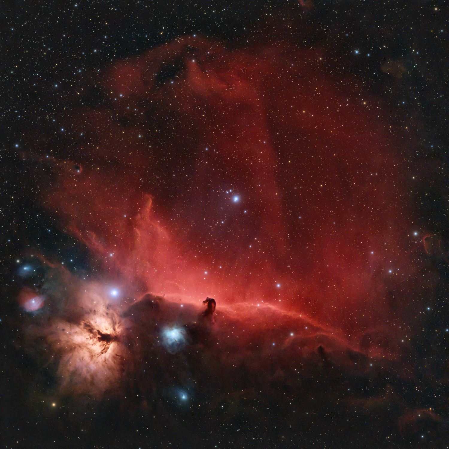 IC 434, Horsehead (B33) and surrounding nebulosity