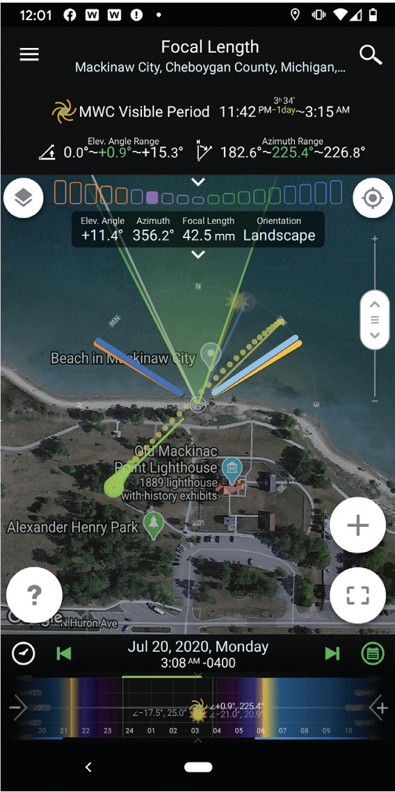 screenshot of planning app to identify shooting location