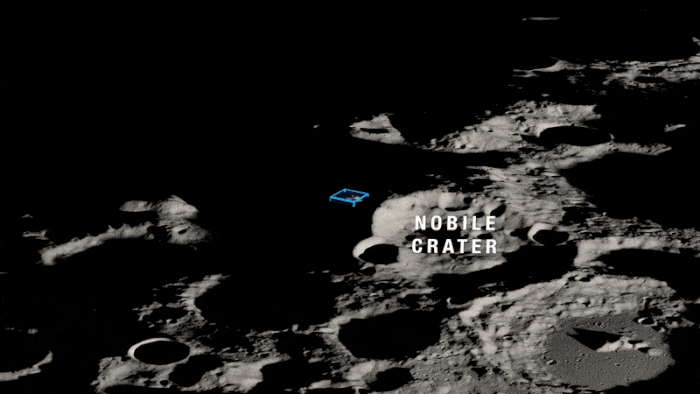 visualization of landing site in Nobile Crater 